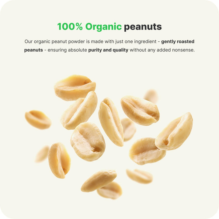 Vilgain 100% Organic Peanut Butter Powder | Sugar-Free, Low-Calorie, 240g