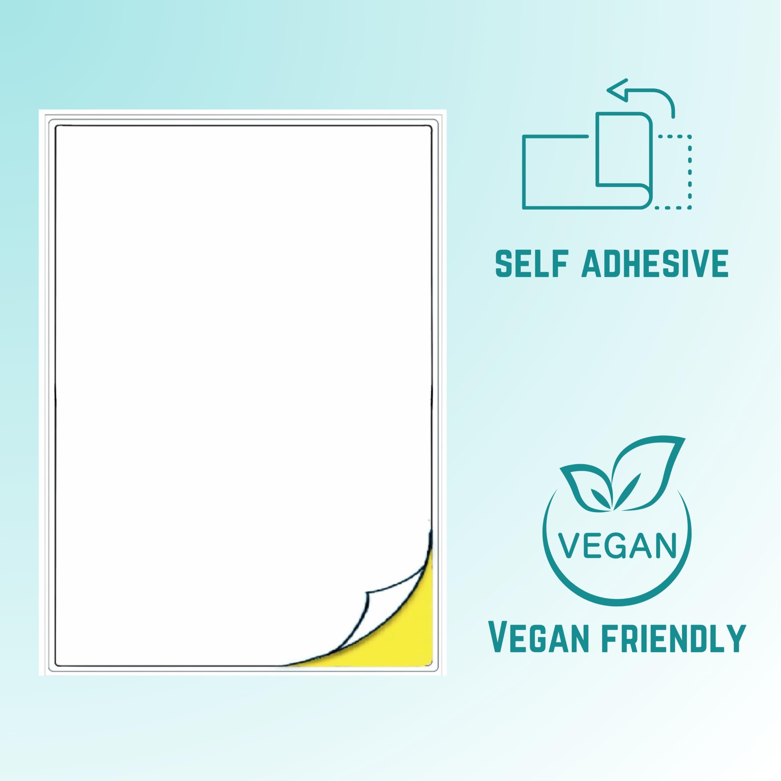 Double Dragon A4 White Matte Printer Labels - 50 Sheets Self-Adhesive Sticker Paper for Inkjet/Laser 3