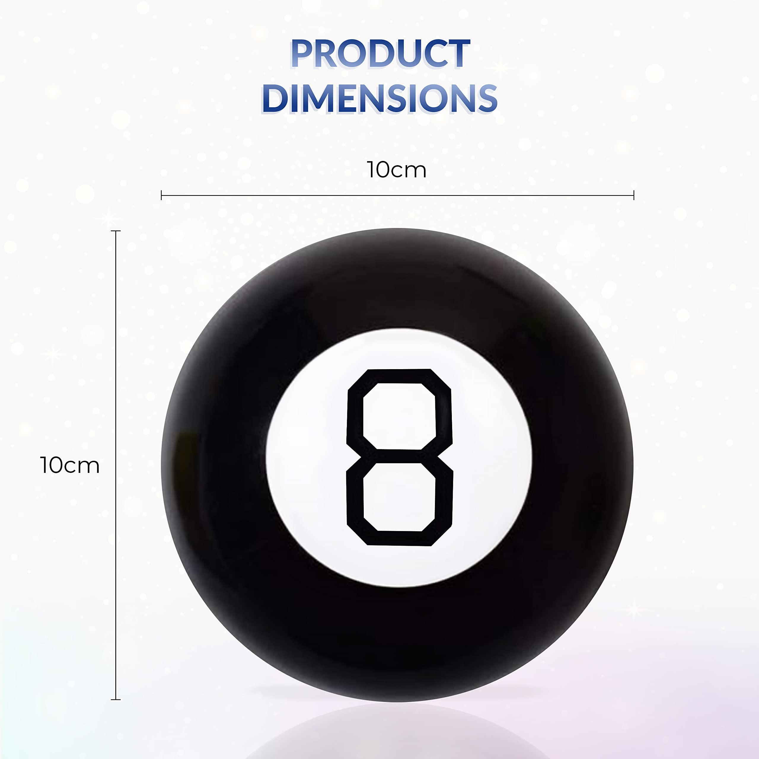 Global Gizmos 50970 Mystic 8 Ball Question & Answer Game | Black Plastic | Ages 3+ | 1 Player 5