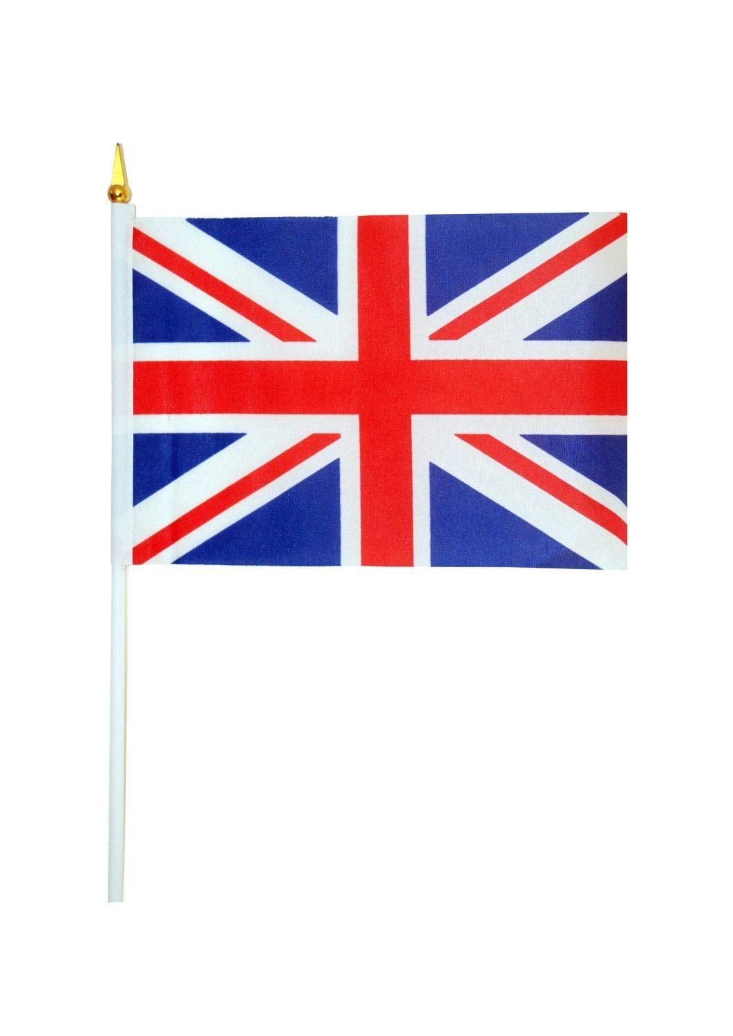 SHATCHI 6pcs Union Jack Hand Flags - 100% Polyester Waving Flags for Royal Events & Parties 4