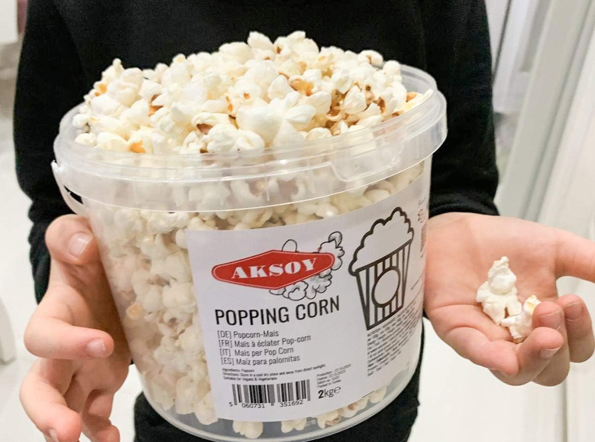 AKSOY Popping Corn Kernels - 1KG | Non-GMO White Kernels for Stovetop or Popper 7