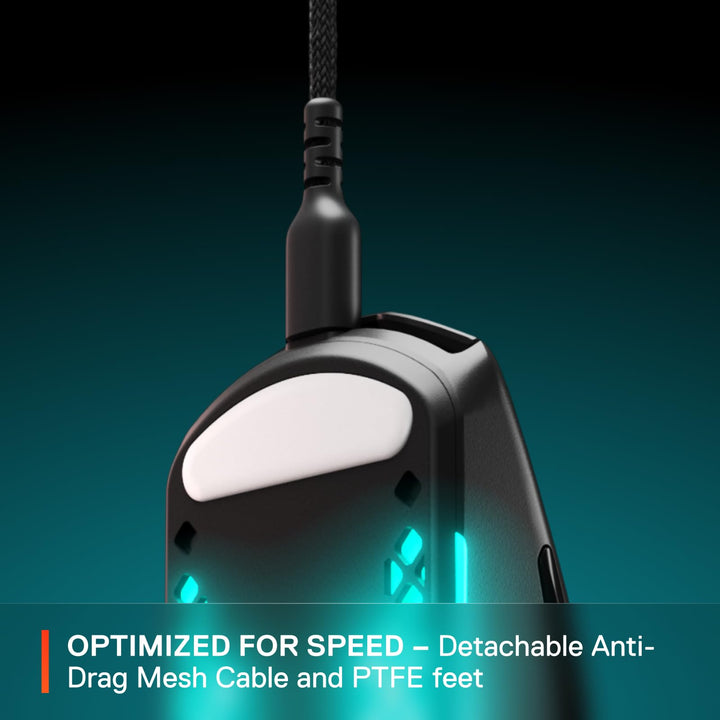 SteelSeries Aerox 3 - 59g Ultra-Lightweight Holey RGB Gaming Mouse with IP54 AquaBarrier