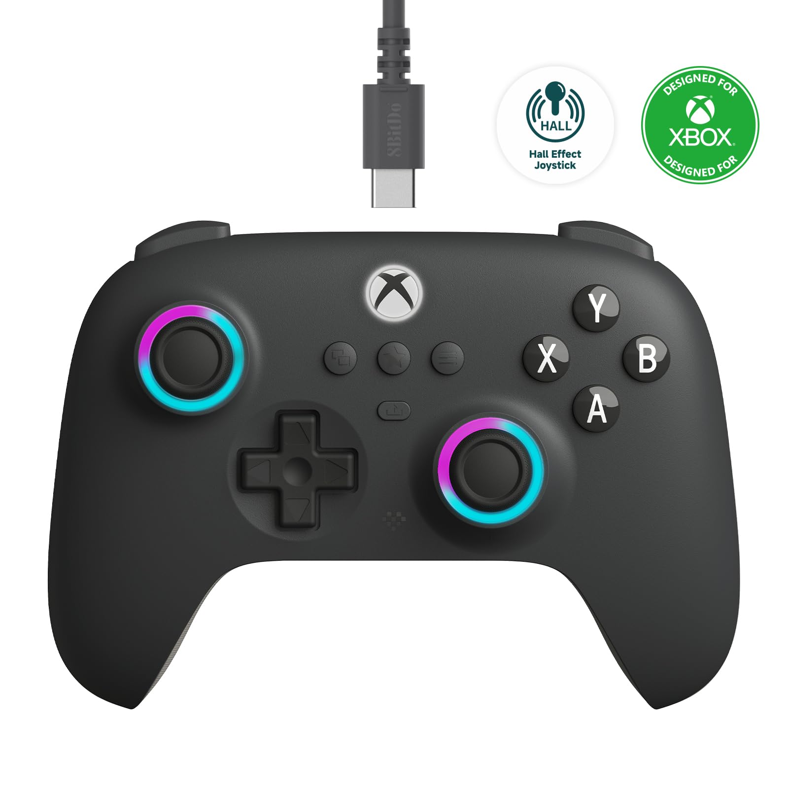 8Bitdo Ultimate C Wired Controller for Xbox Series X|S, Xbox One, Windows | RGB Fire Ring | Hall Effect Joysticks