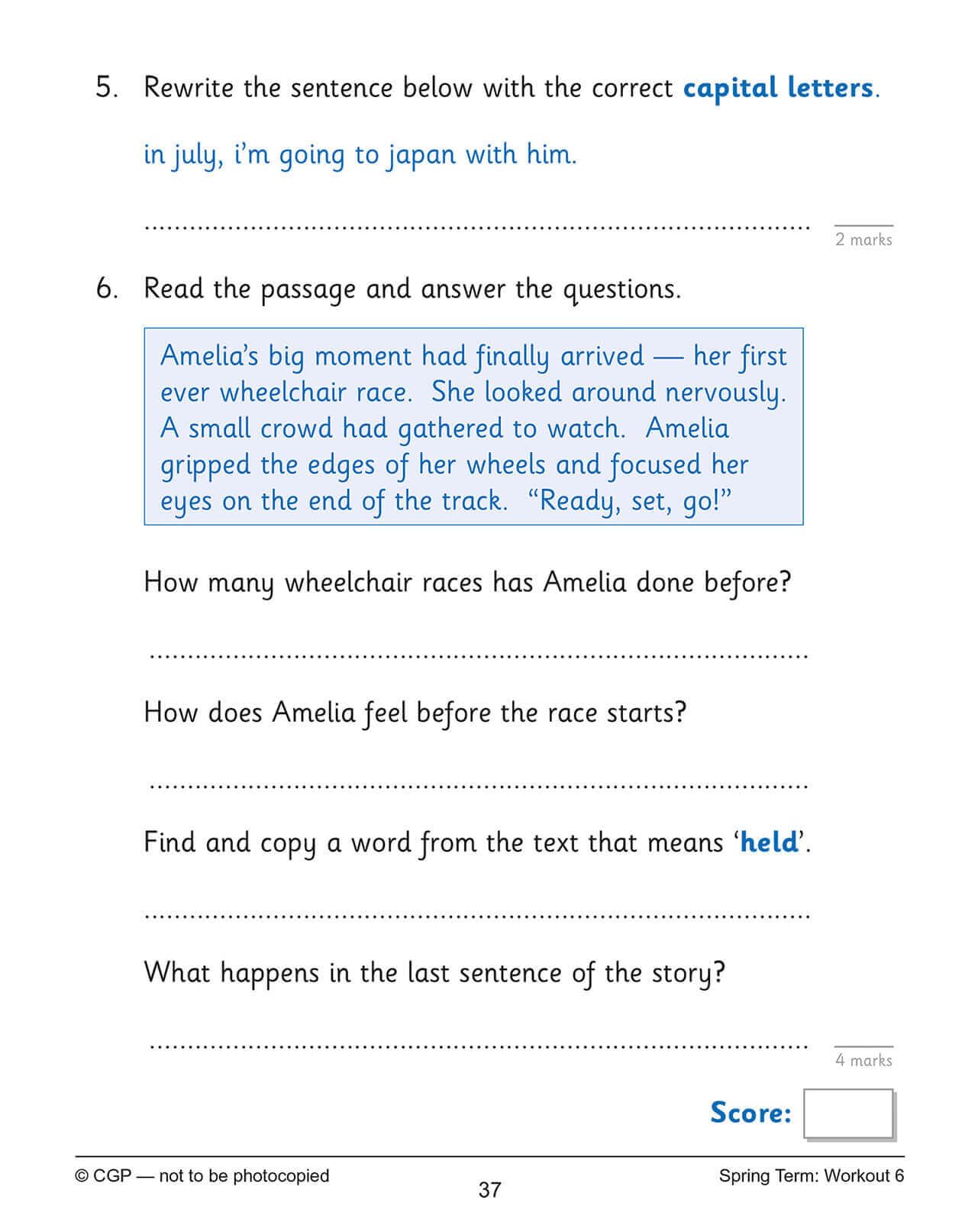 CGP Books KS1 English 10-Minute Weekly Workouts - Year 2 | Ages 6-7 | 88 Pages 5