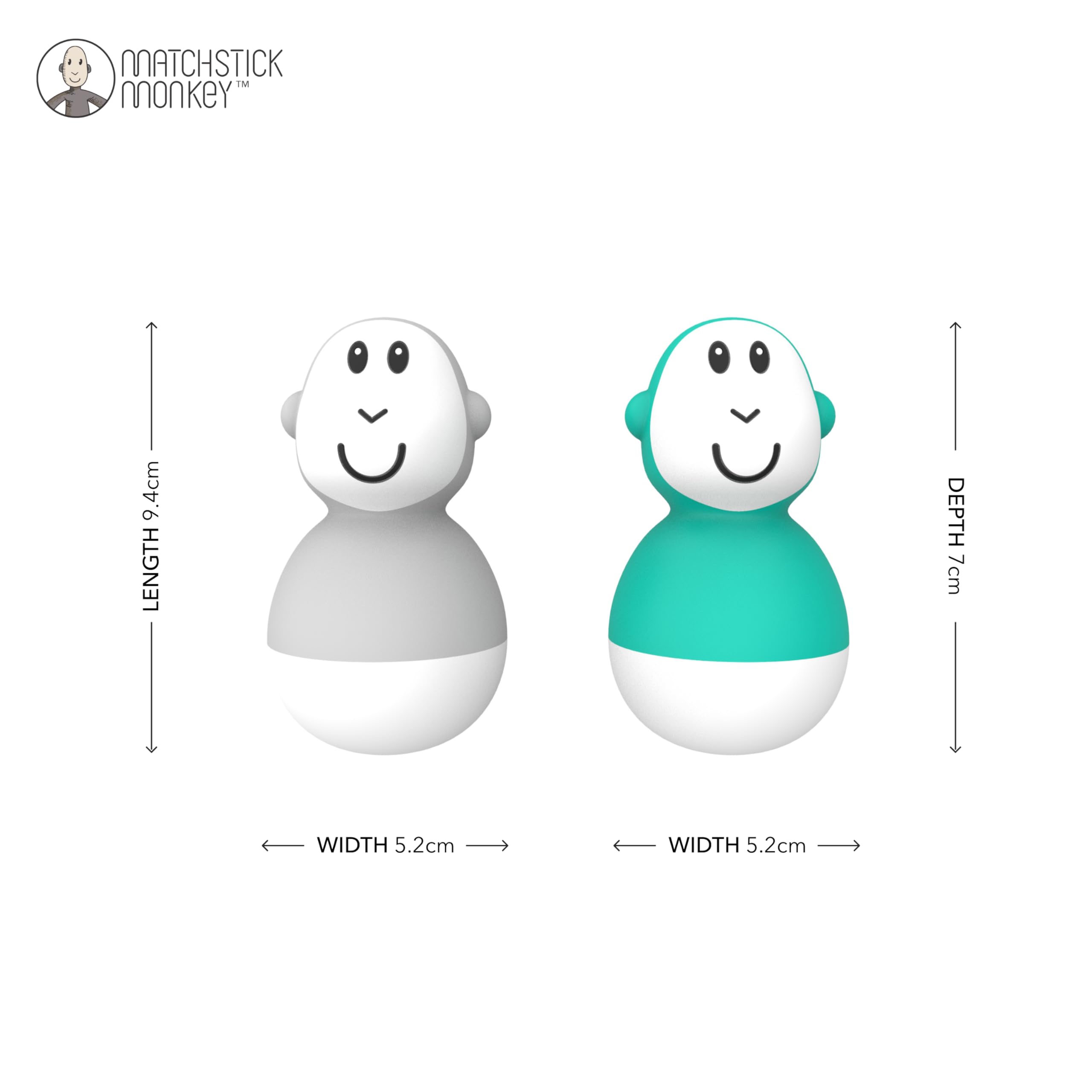 Matchstick Monkey Bathtime Wobblers - Antimicrobial Baby Bath Toy Set for 12+ Months 11