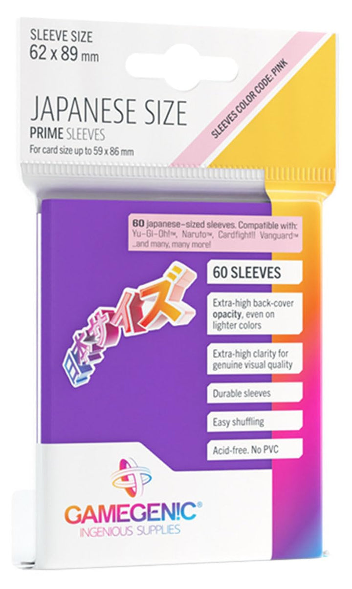 Gamegenic Prime Japanese Sized Sleeves Purple - Multi-Language Compatible (Includes Spanish)