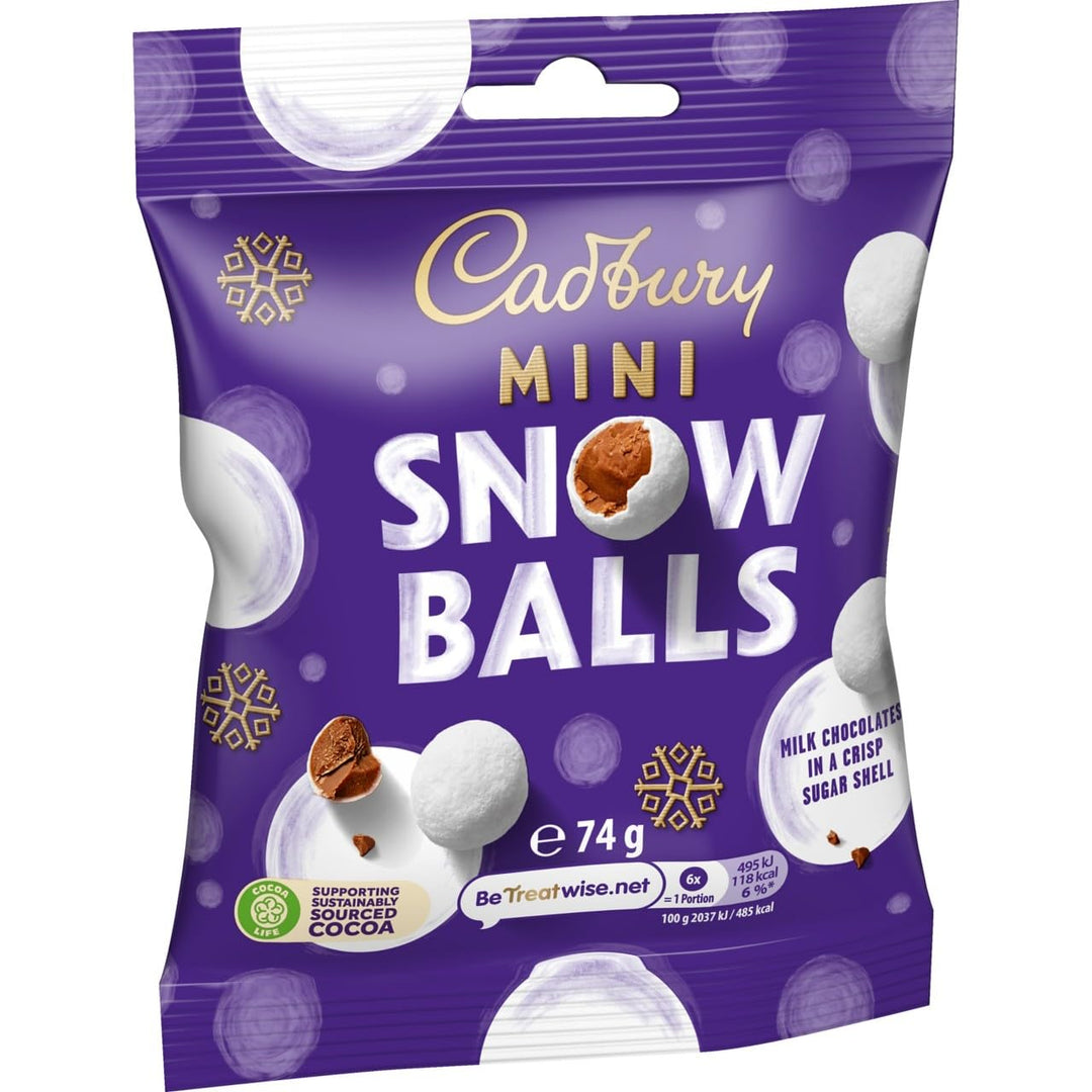 Cadbury Festive Mini Snow Balls Chocolate Bag, Smooth Dairy Milk Chocolate