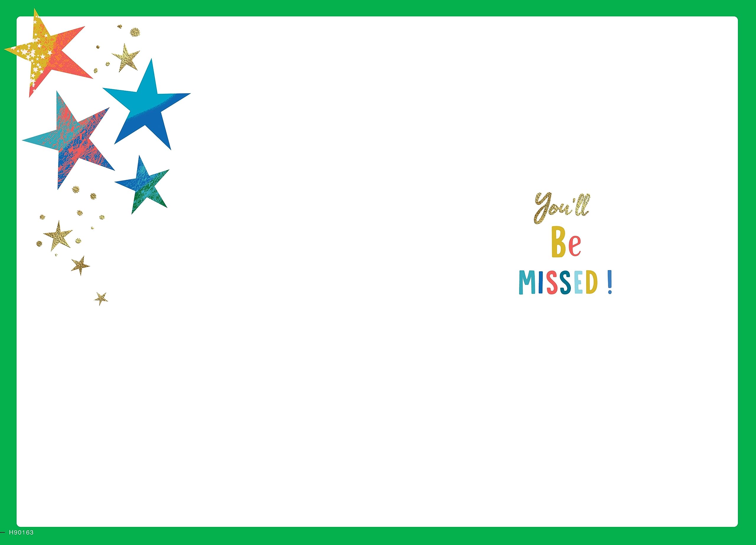 Avant Garde Studios Goodbye & Goodluck Card Stars - 9 x 6 Inch | Multicolor | Includes Envelope
