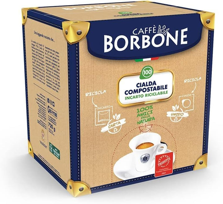 Caffè Borbone Gold Blend Compostable Coffee Pods - 100 Pack, ESE 44mm