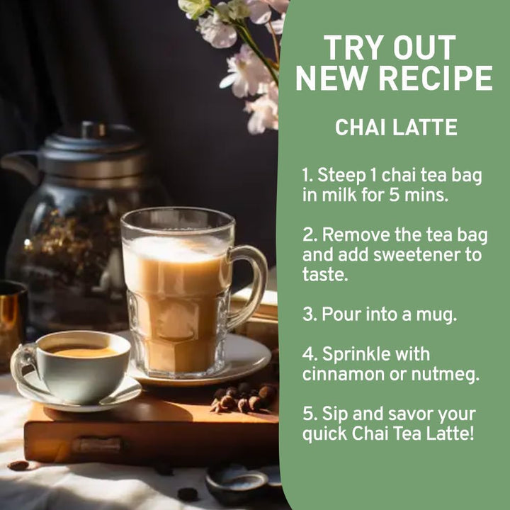 HANDPICK Masala Chai Tea Bags from India (100 Count) - Cinnamon, Black Pepper, Cloves & Cardamom - Eco-conscious Round Tea Bags