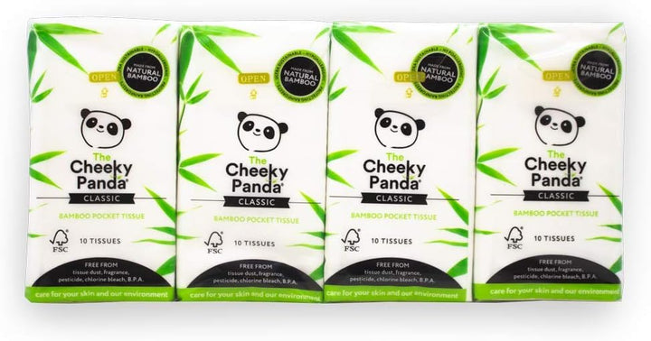 The Cheeky Panda - Bamboo Pocket Tissues Bulk Box (96 Packs, 10 Tissues per Pack)