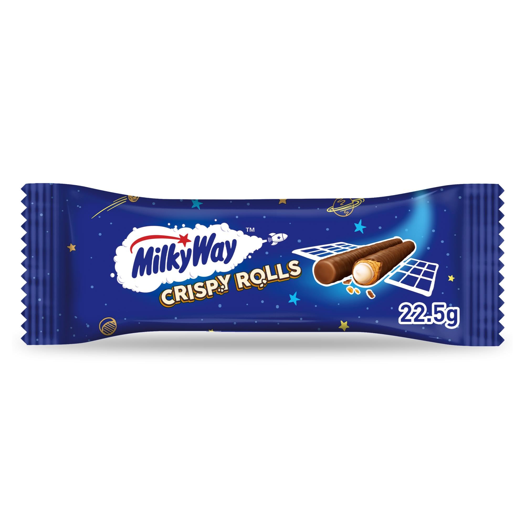 Milky Way Crispy Rolls Milk Chocolate Biscuit Snack Bar - 24 Pack of 22.5g Bars 2