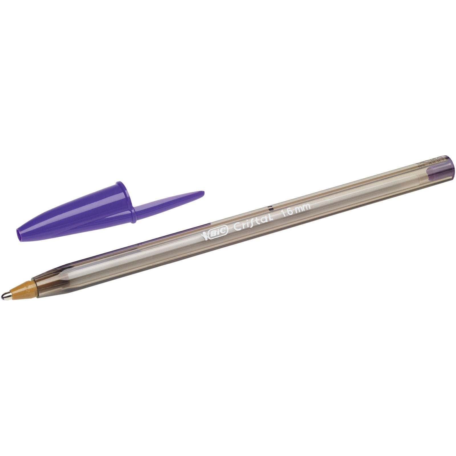 BIC Cristal Fun Ballpoint Pens - Wide 1.6mm Point, Smudge-Proof, Purple Ink, Pack of 20 2