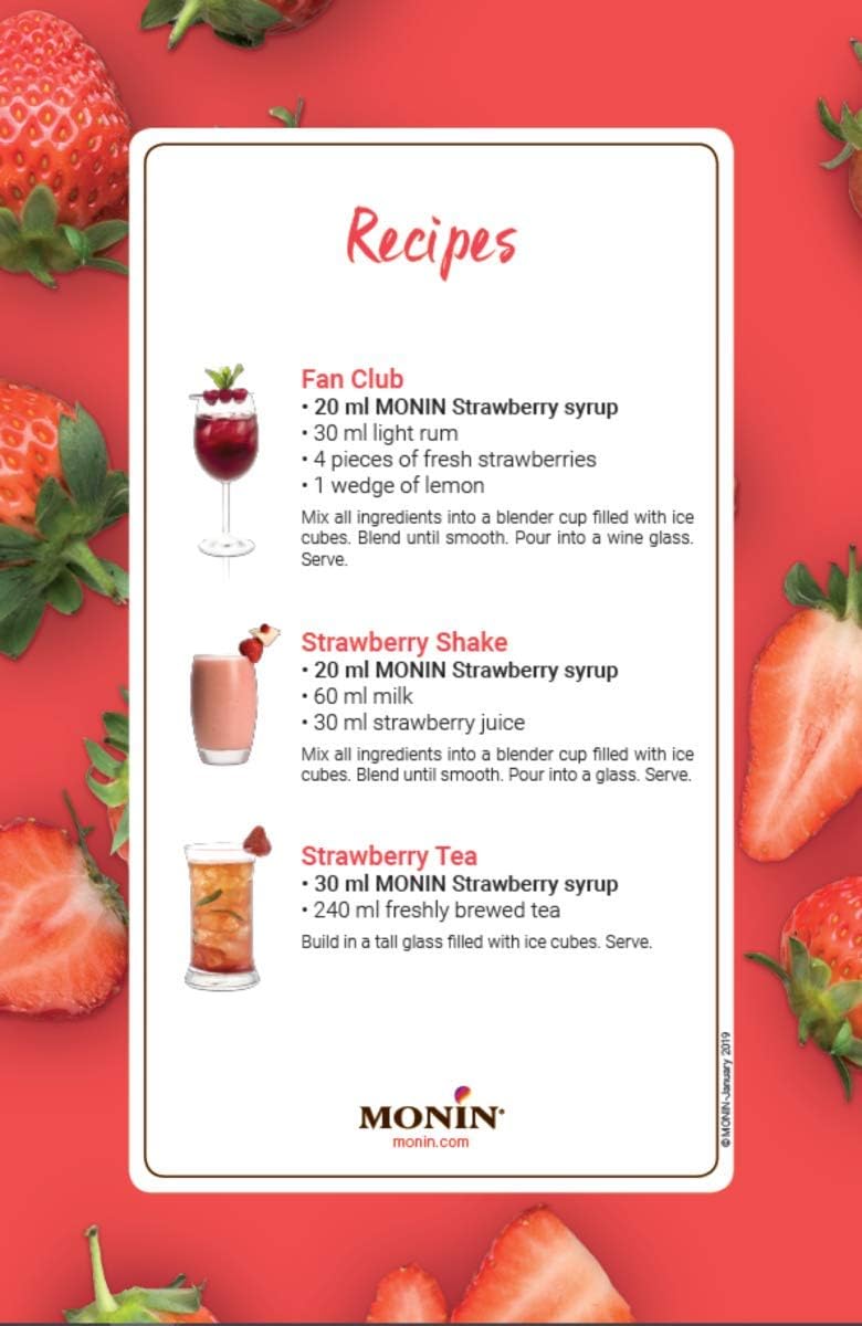 Monin Strawberry Syrup 700 ml - Premium Fruit Syrup for Beverages