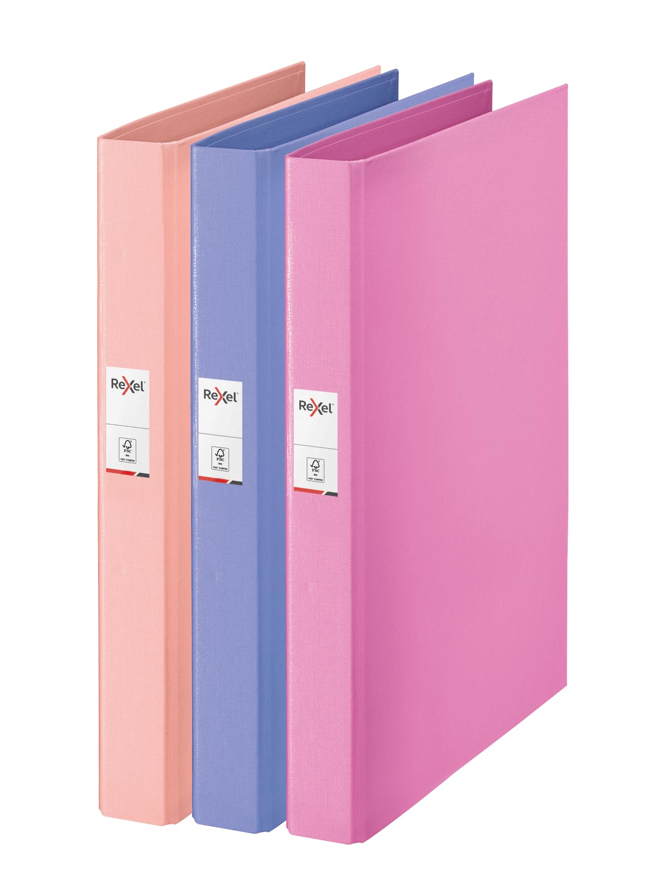 Rexel Solea A4 O-Ring Binder - 2 Ring, 25mm Spine, 190 Sheet Capacity | 3 Pack Pastel Colors 1
