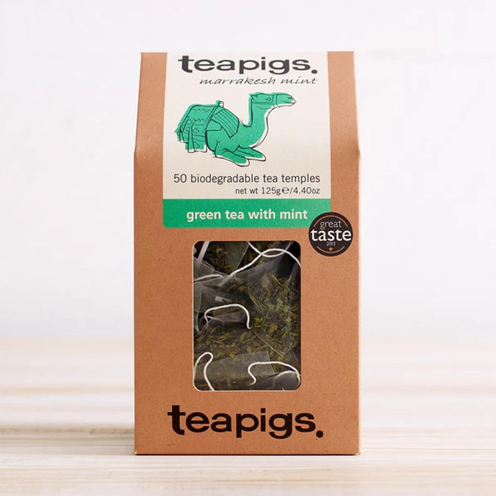 teapigs Moroccan Mint Green Tea Bags - Refreshing Chunmee Green Tea with Peppermint