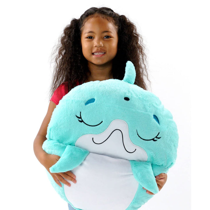 Happy Nappers Kids Sleeping Bag - Disco Dolphin - Plush Toy & Sleeping Bag for Playtime and Naps
