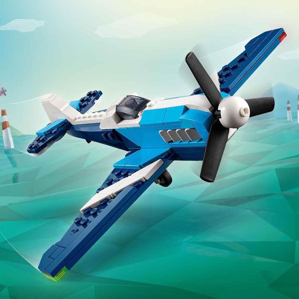 LEGO Creator 3-in-1-Flugzeug: Rennflugzeug-Spielzeug – Lässt sich in einen Jet oder Hubschrauber umbauen
