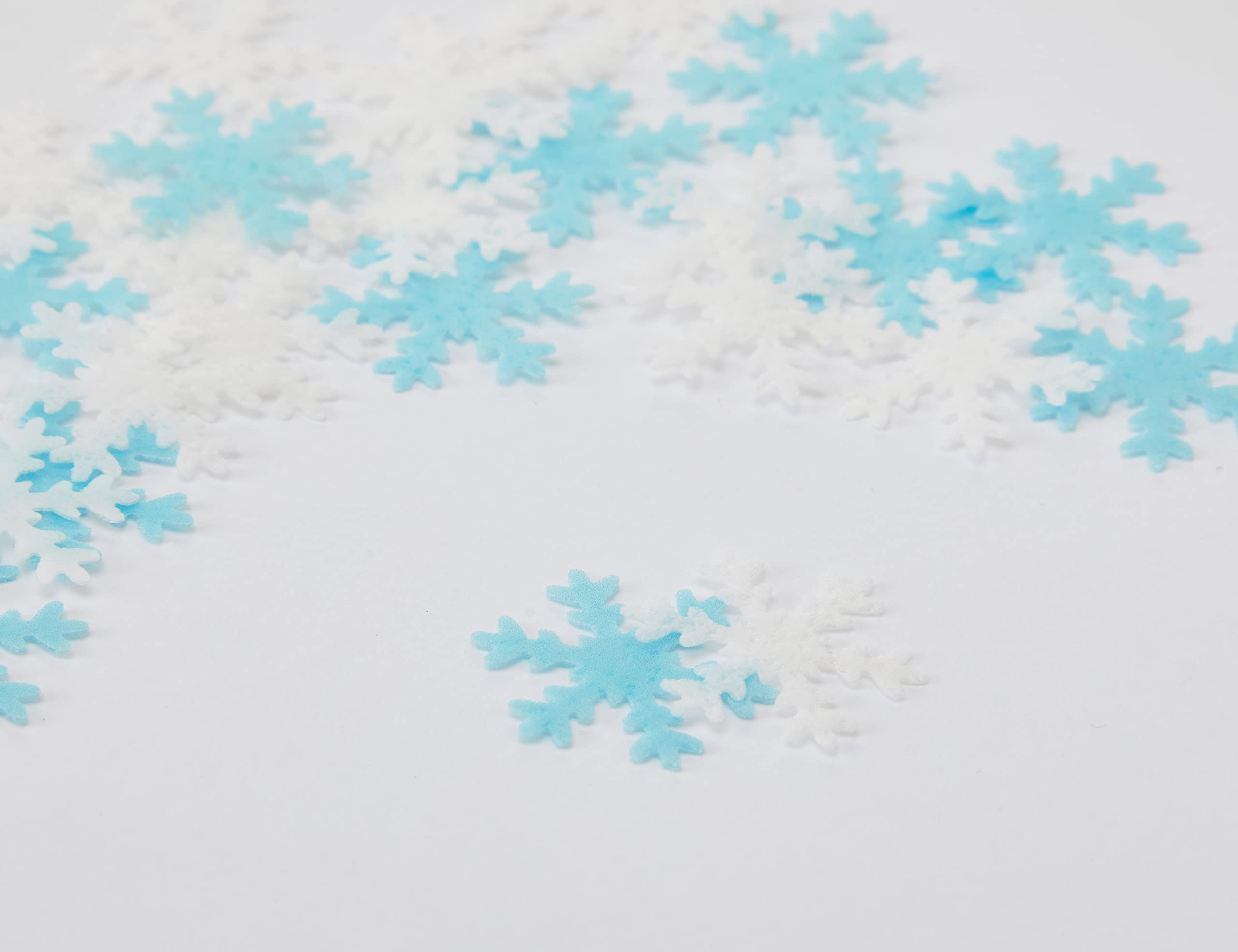 Toppercake Edible Wafer Snowflake Cake Toppers - Blue and White, 48-Piece Pack 3