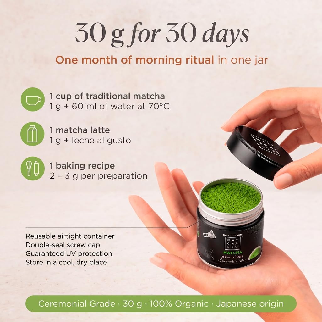 Matcha & CO Ceremonial Grade Matcha Green Tea Powder - Organic, 30g 6