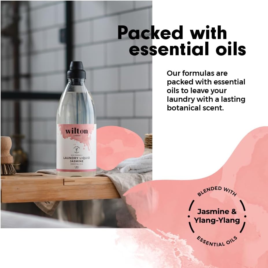 Wilton London Eco-Friendly Jasmine Laundry Liquid (28 Washes, Non-Bio, Plant-Based)