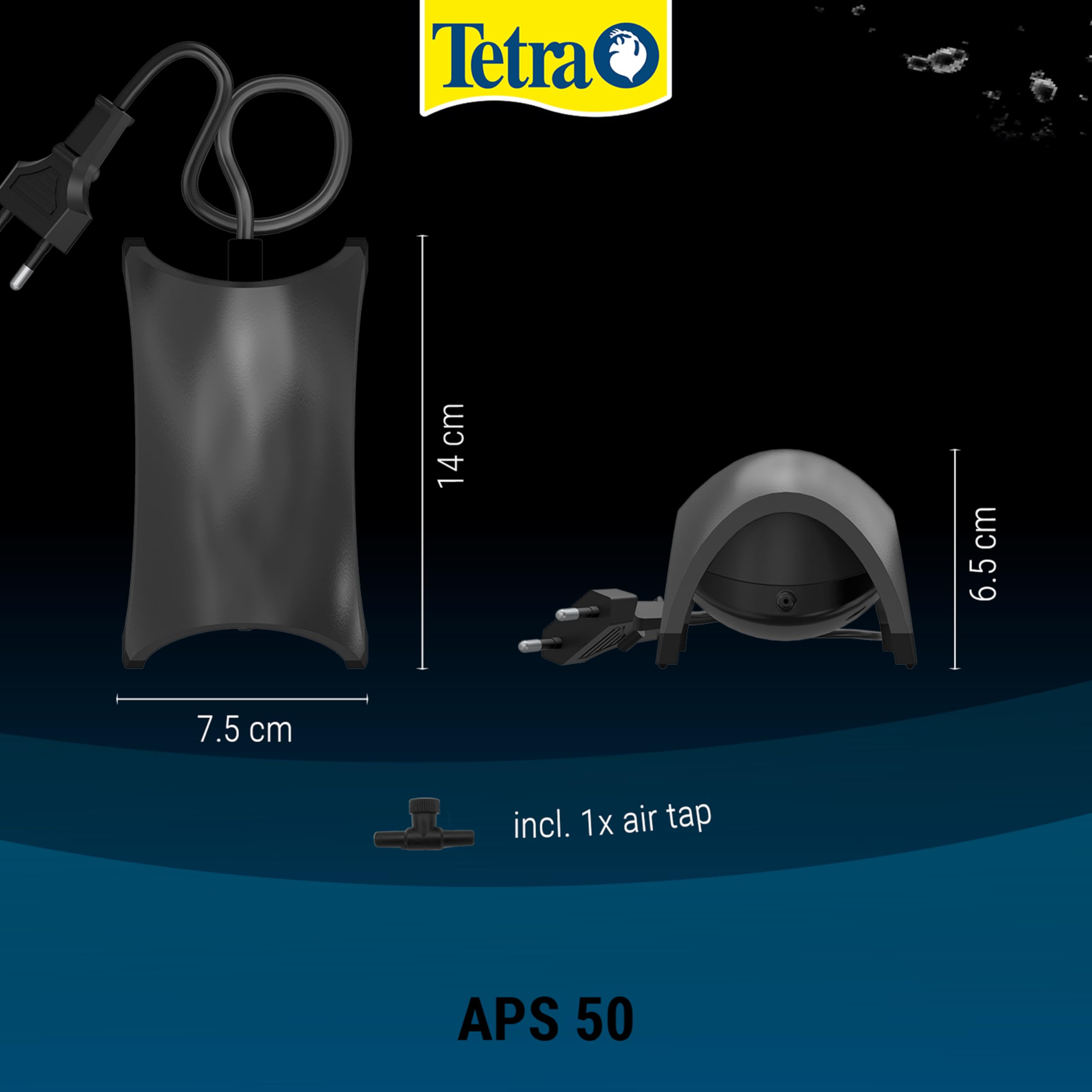Tetra APS50 Silent Aquarium Air Pump - 50 L/H Flow | For 10-60 Litre Tanks | Black 5
