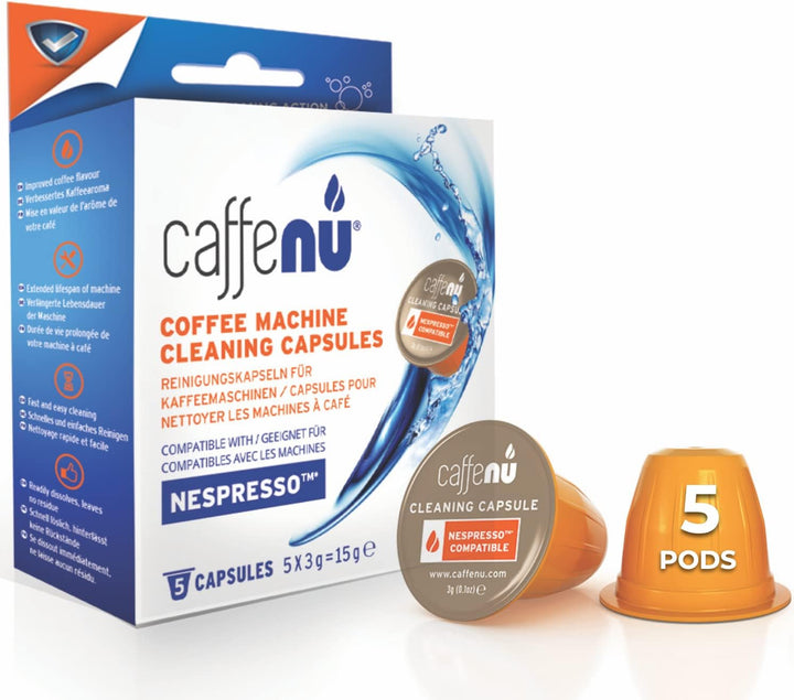 Caffenu - Nespresso Coffee Machine Cleaning Capsules Pack of 5 Cleaning Pods