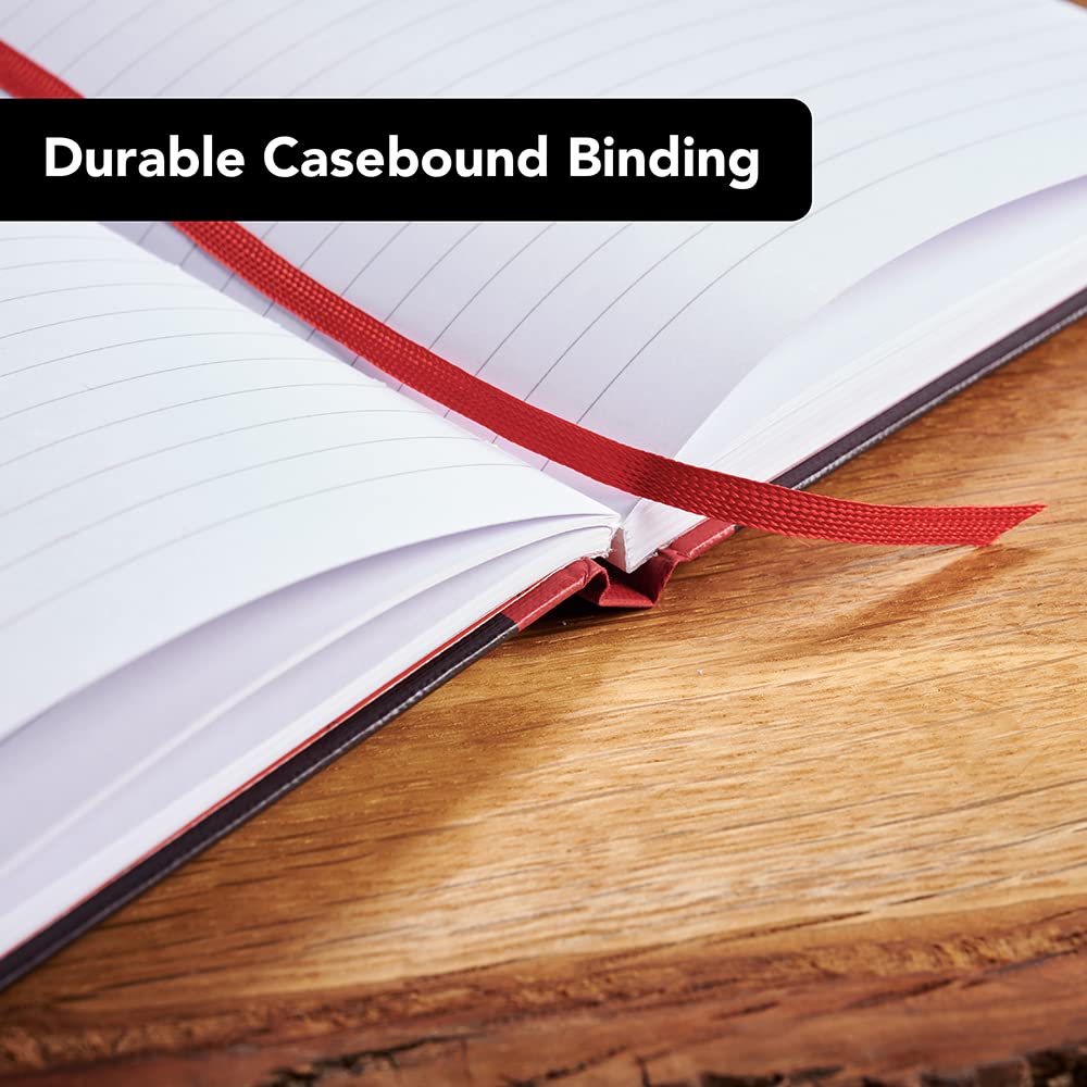 Black n' Red Casebound Hardback Notebook - A6 Ruled, 192 Pages, Pack of 5 4
