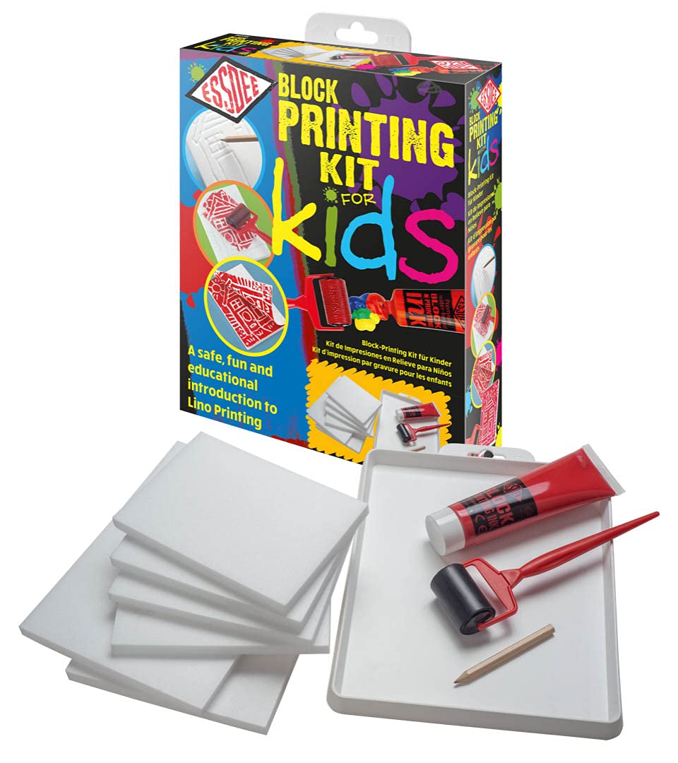 ESSDEE P6K4K Block Printing Kit for Kids - Safe Introduction to Printing | Includes PrintFoam & Ink 3