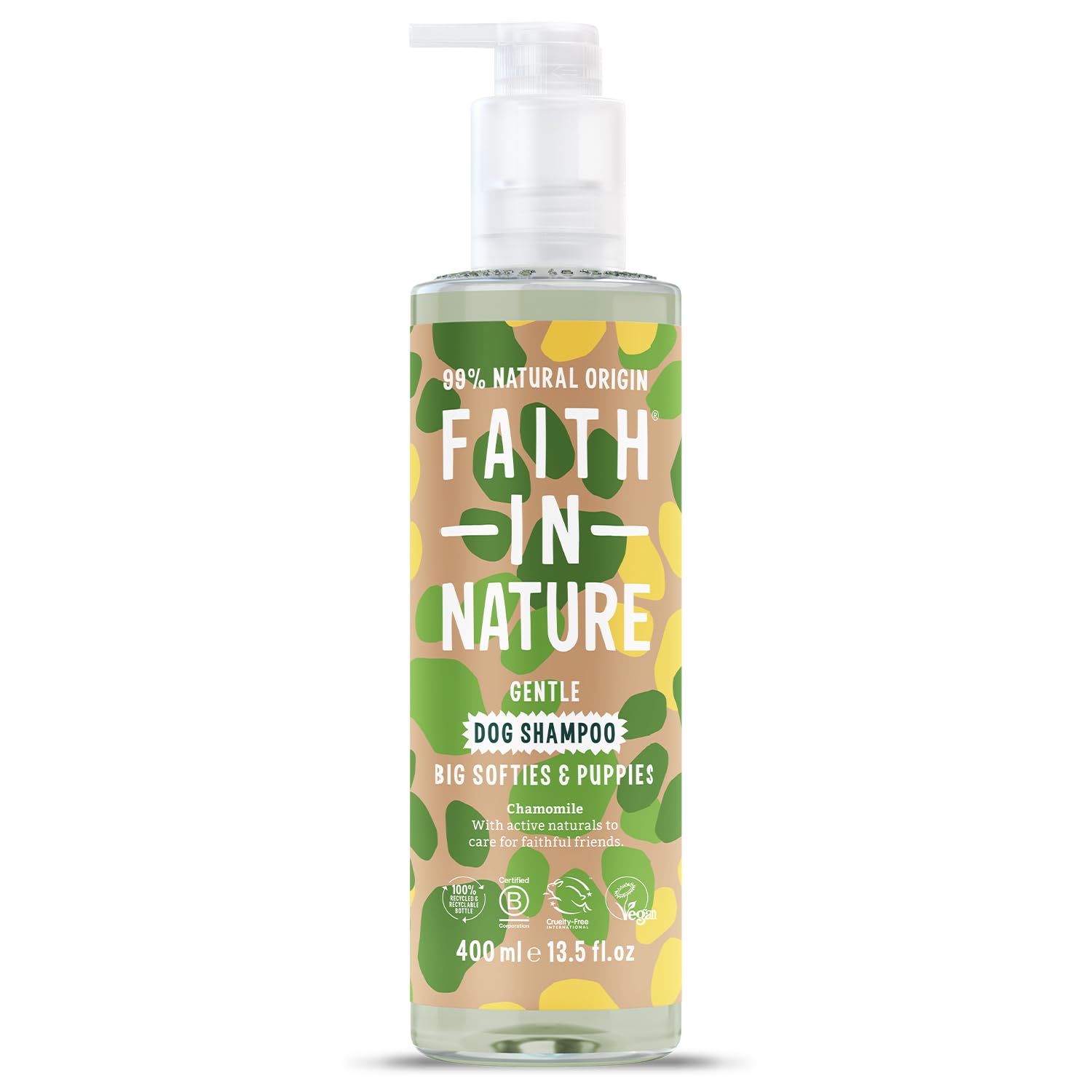 FAITH IN NATURE Dog Shampoo - Chamomile & Vitamin E for Shine | pH-Balanced | 400ml