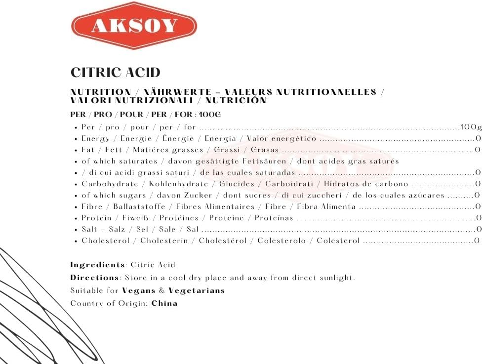 Aksoy - Citric Acid Food Grade 500g | Non-GMO, for Bath Bombs, Cleaning, Canning & Sour Drinks 9