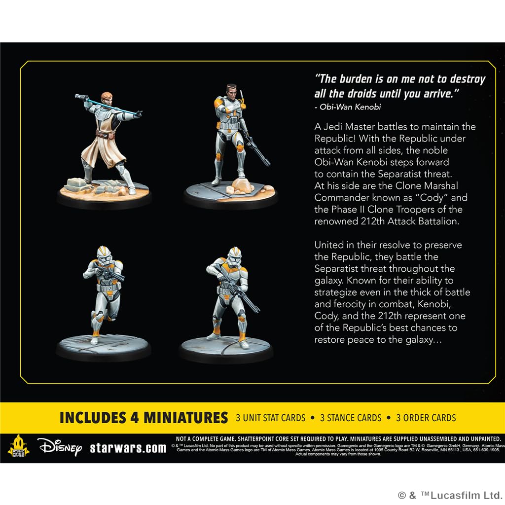 Atomic Mass Games Star Wars Shatterpoint General Obi-Wan Kenobi Squad Pack Miniatures Game Expansion FFGSWP06 4