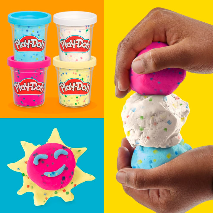 Play-Doh 4 Pack Confetti Compound - Creative Play for Ages 2+