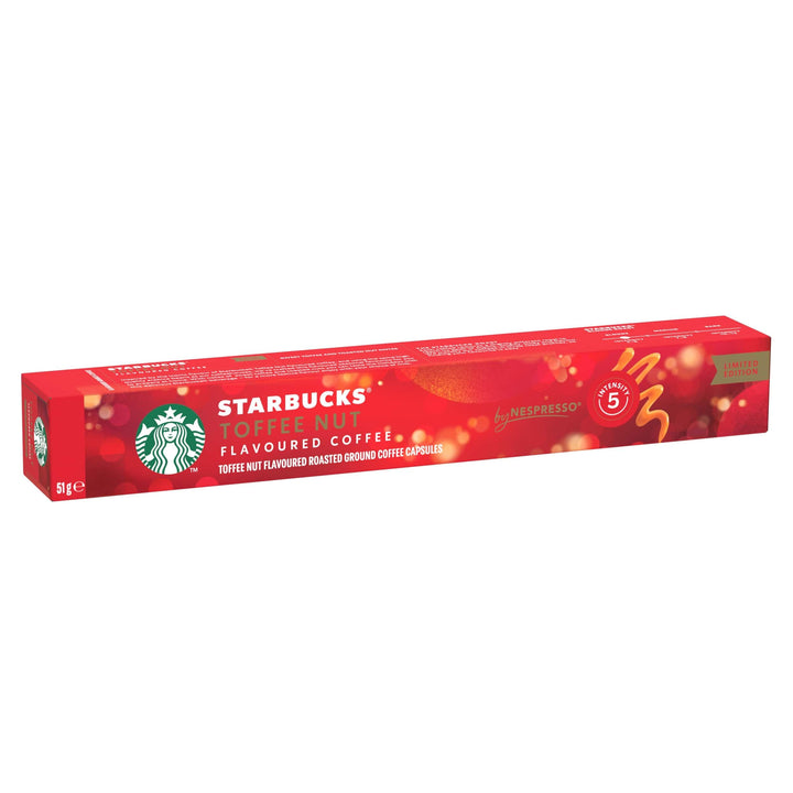 STARBUCKS - Toffee Nut Flavoured Coffee by Nespresso, Blonde Roast, Single-Serve Capsules