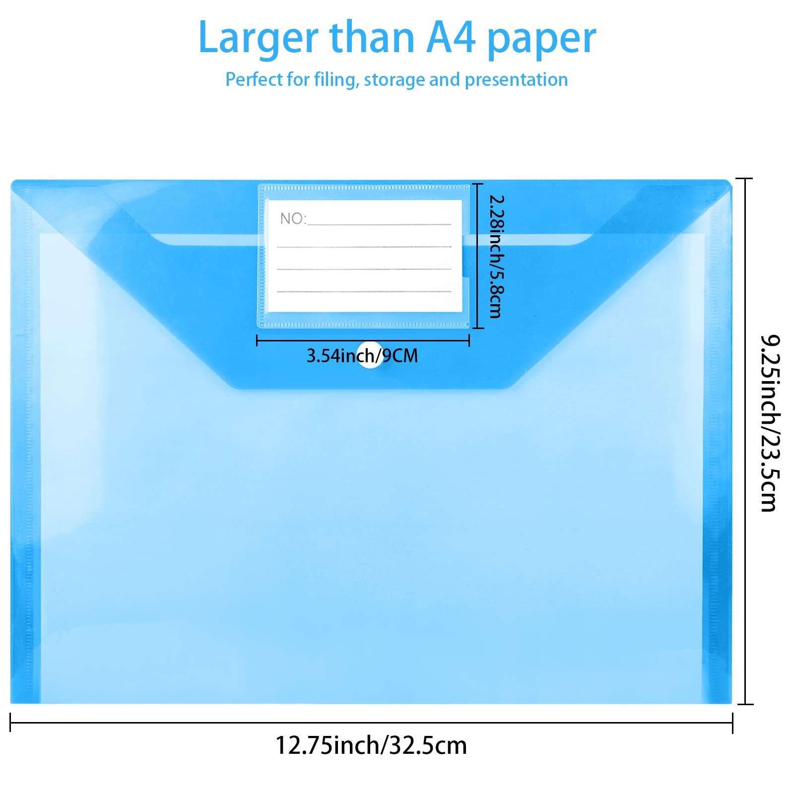 GoodtoU Plastic Wallets - 36 Pack Coloured Document Folders with Popper Closure | 150 Sheet Capacity 2