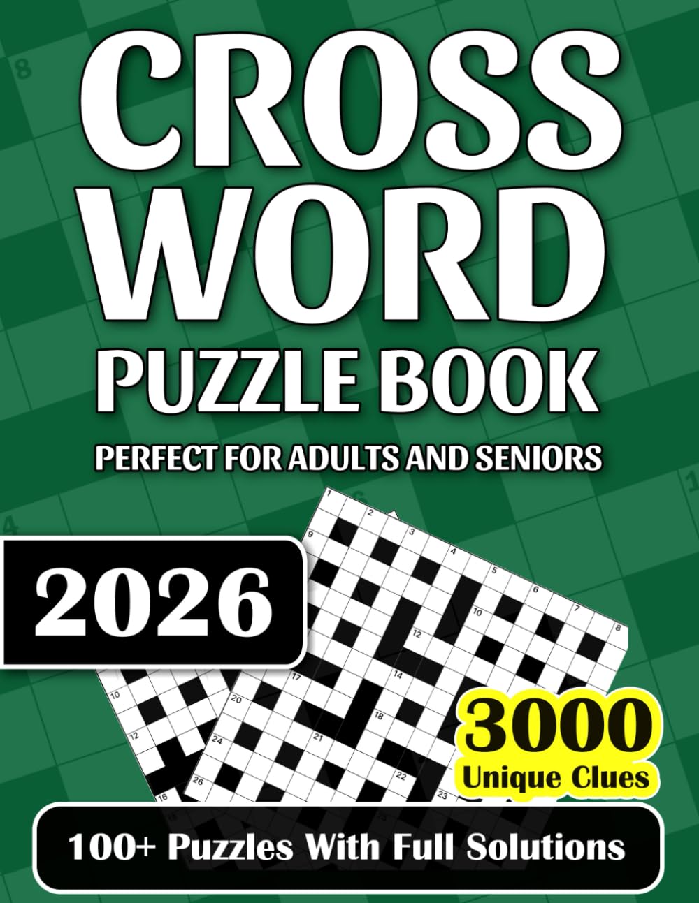 Buzzell Prints Crossword Puzzle Book for Adults and Seniors | Large Print | 120 Puzzles 1