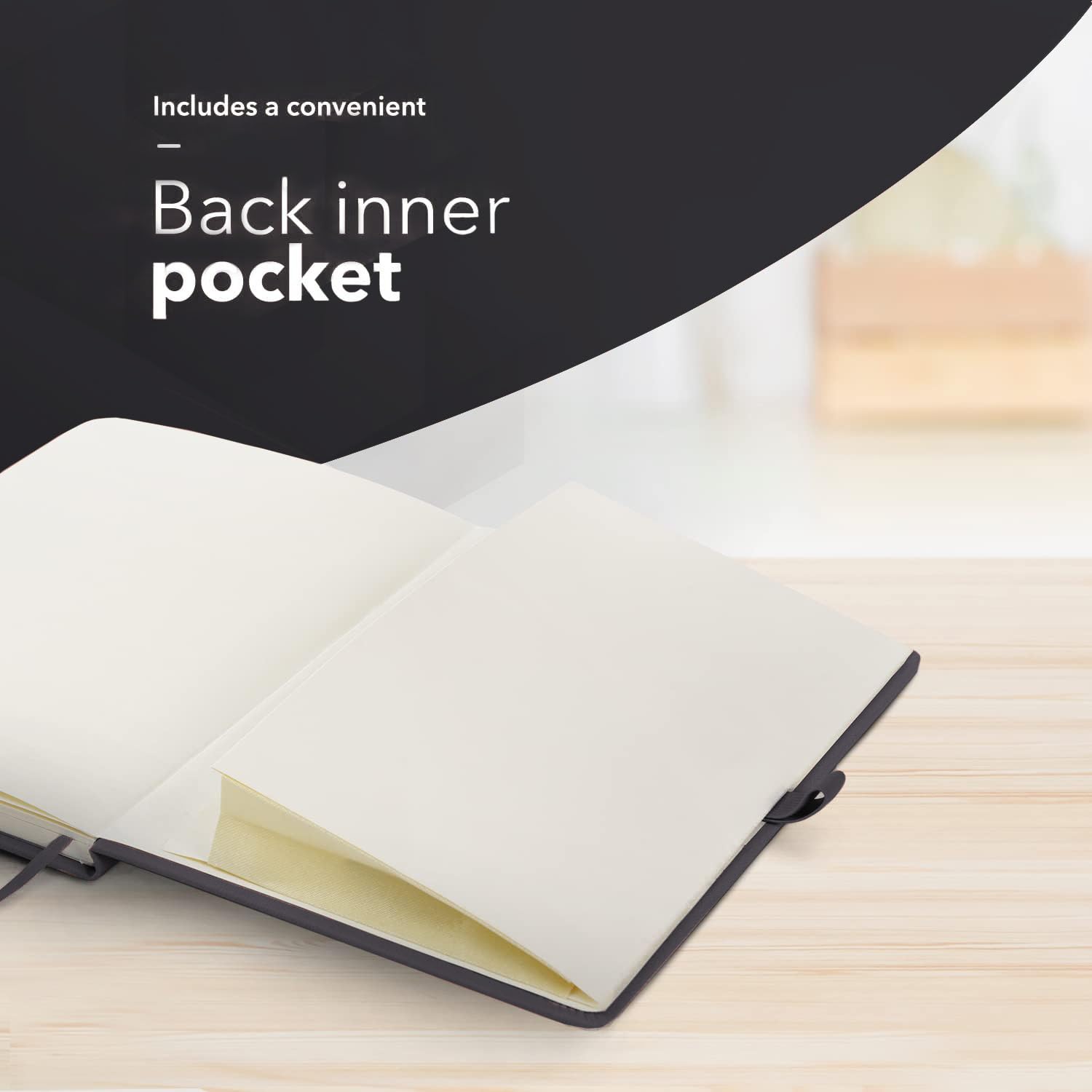 delka A4 Notebook - Vegan Leather Hard Cover | 160 Pages Ruled | Black 7