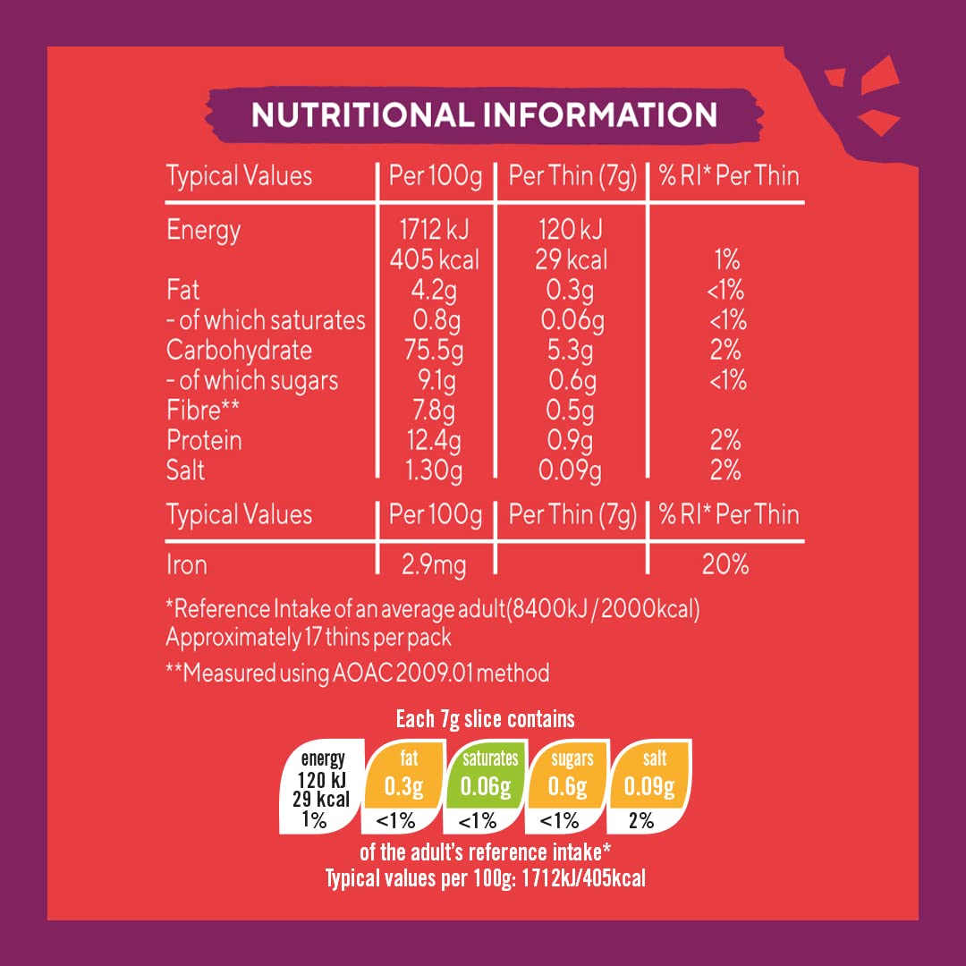 Ryvita Sweet Chilli Thins | Crispy Flatbreads for Dipping, Snacking & Sharing | Source of Fibre | 6 x 125g 3