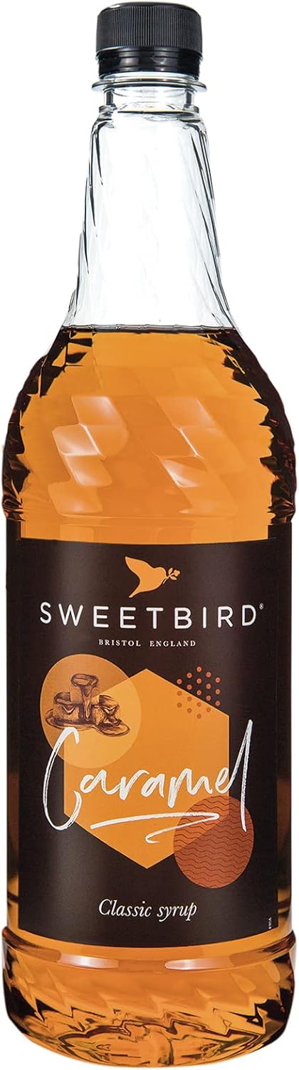 Sweetbird Caramel Syrup | 1 Litre | Beverage Syrup for Coffee, Lattes & Frappés