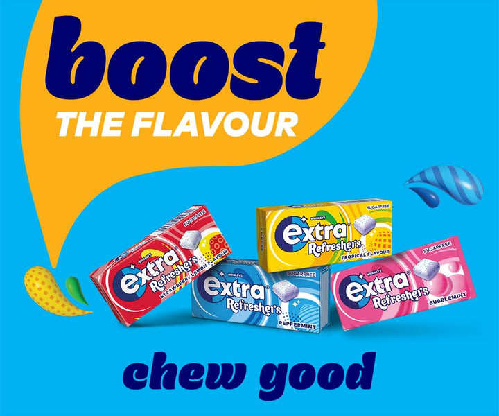 Extra - Refreshers Chewing Gum Bubblemint (112 Pieces, 16 Packs)