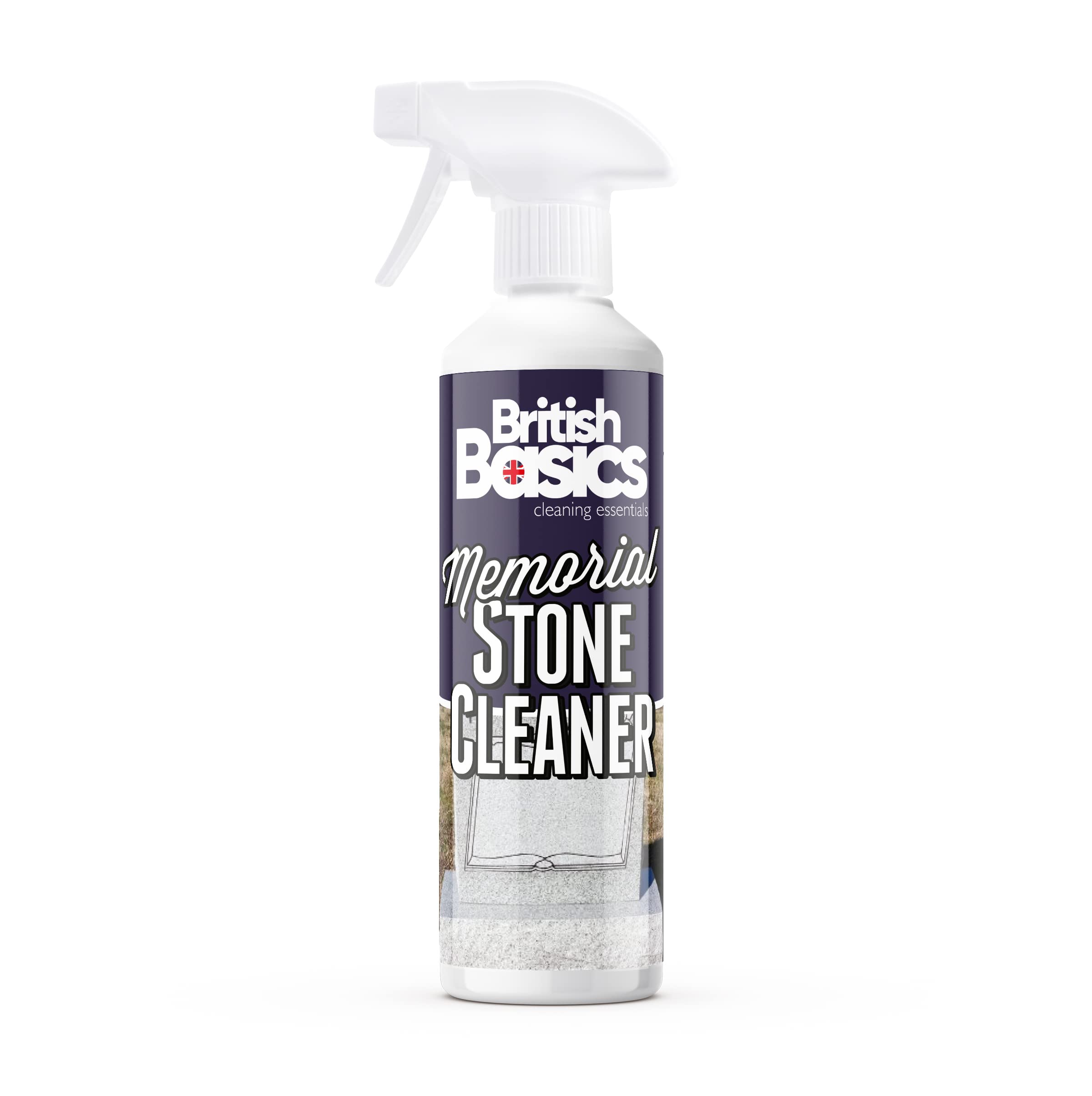 BritishBasics Memorial Headstone Cleaner - Fast Acting Stone Cleaner for Granite, Marble, Bluestone | 500ml 1