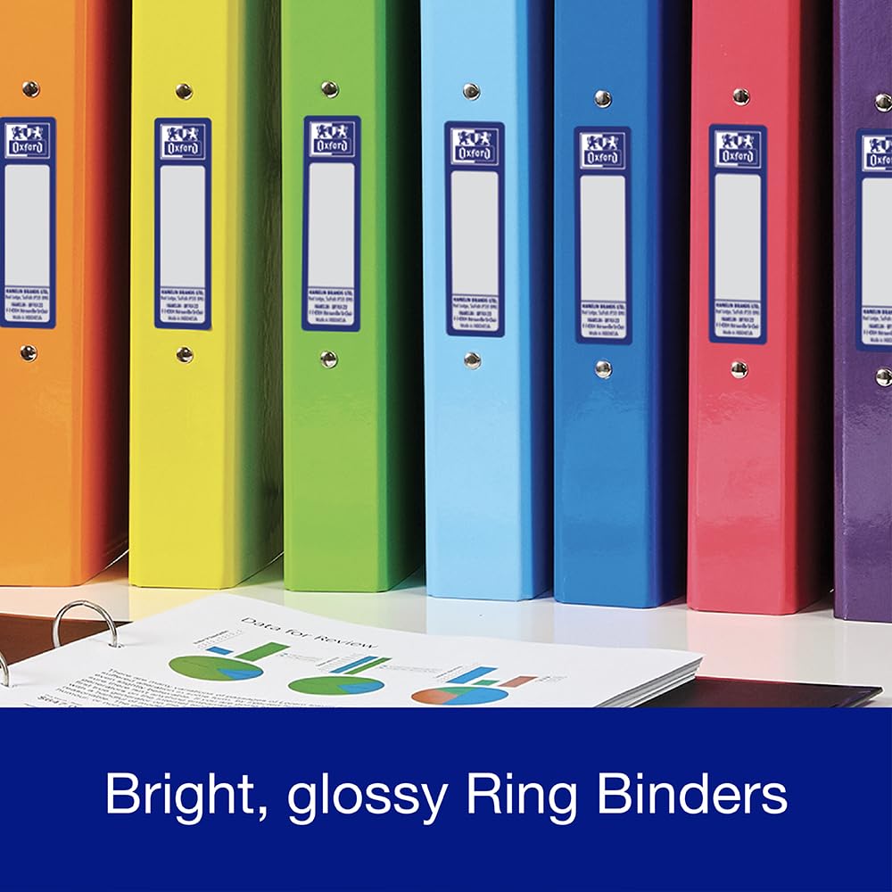 Oxford Premium A4 Ring Binder, Light Blue Single Folder, 25mm Capacity, Lam 7