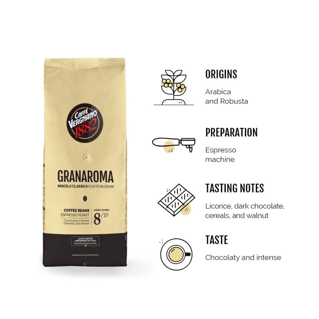 Caffè Vergnano 1882 Gran Aroma Whole Bean Coffee (1 kg)
