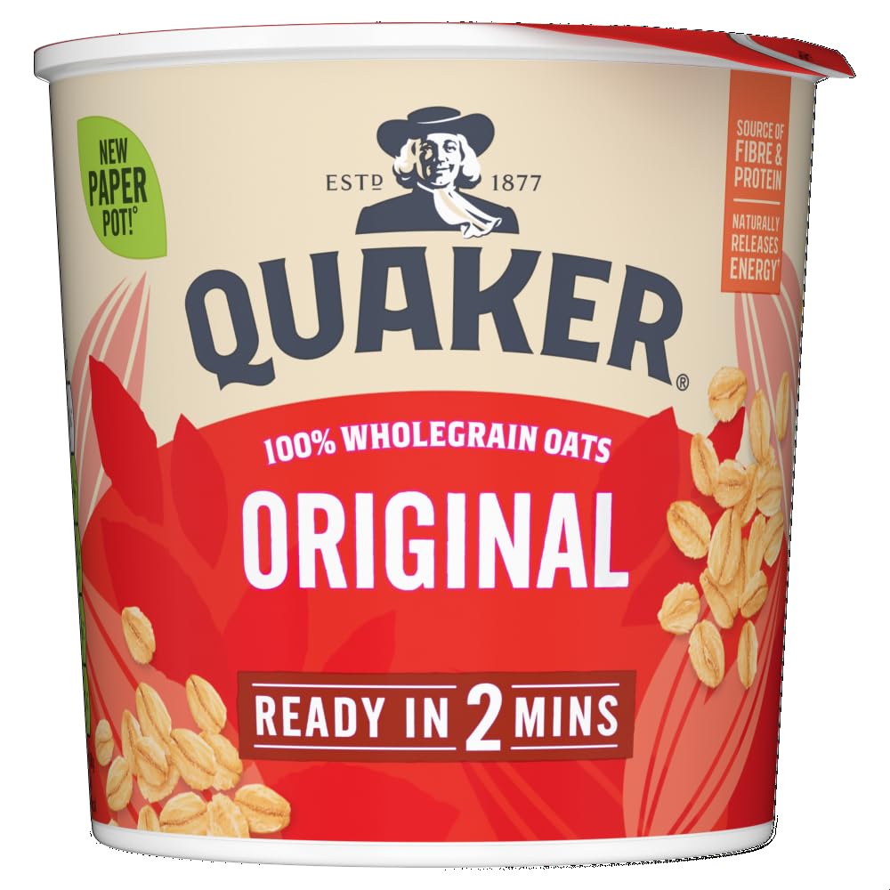 Quaker Oat So Simple Original Porridge Pots - 45g Pots, Pack of 8 | Wholegrain Oats