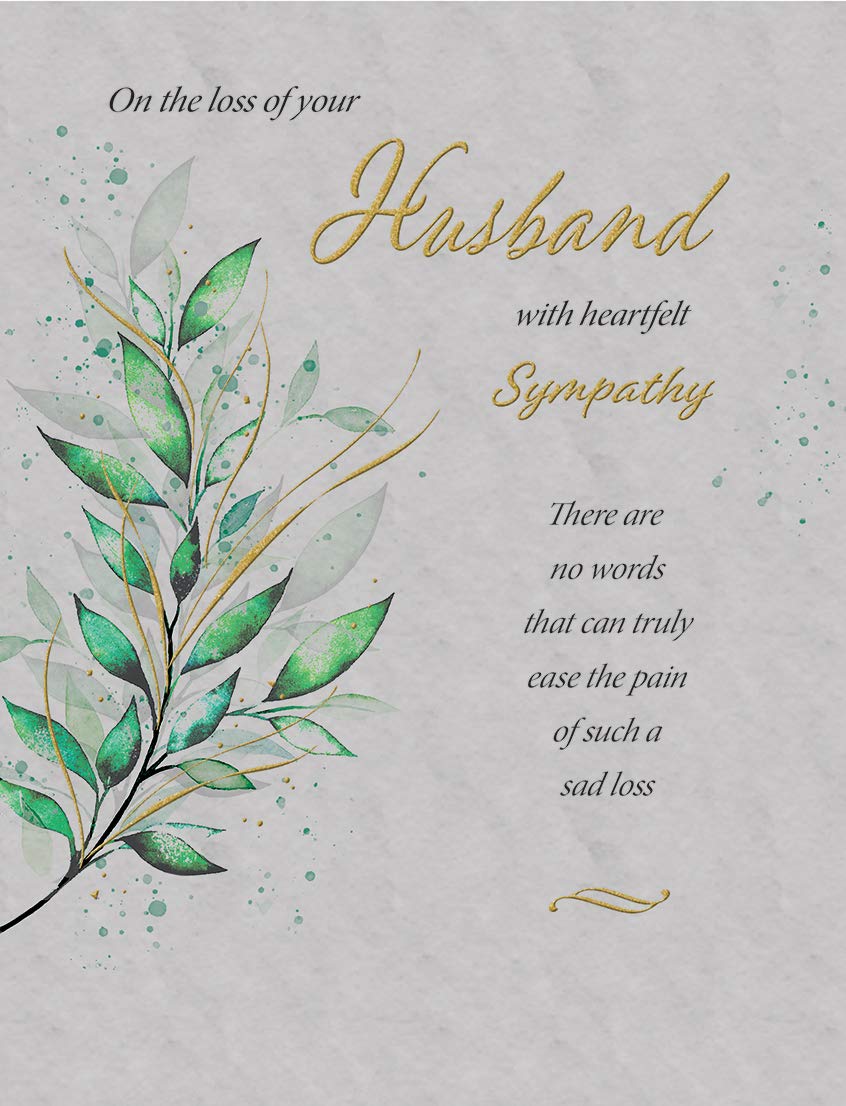 Piccadilly Greetings Sympathy Husband Card - 8 x 6 Inches | Made in UK 1