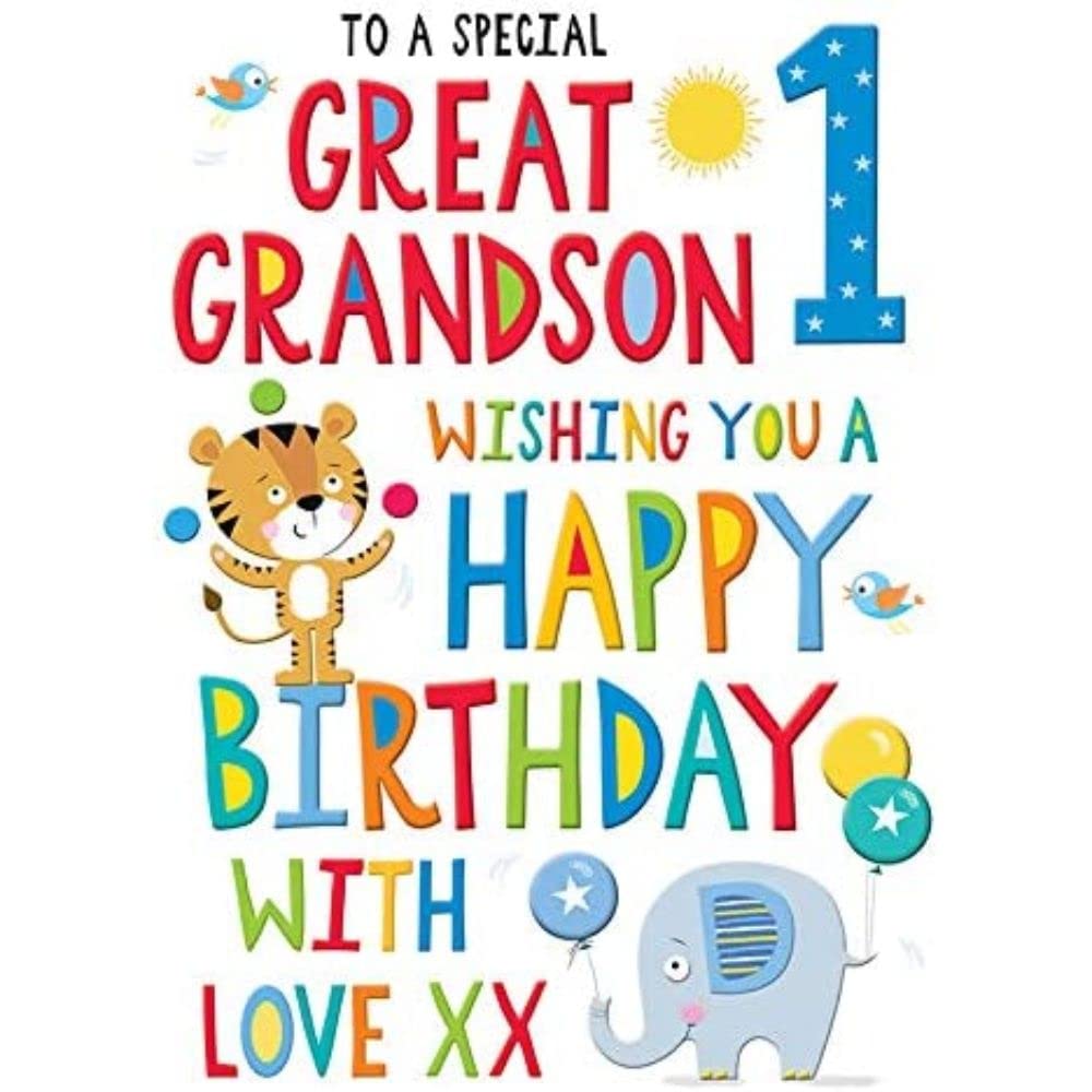 Piccadilly Greetings Age 1 Great Grandson Birthday Card - 9 x 6 Inches 1