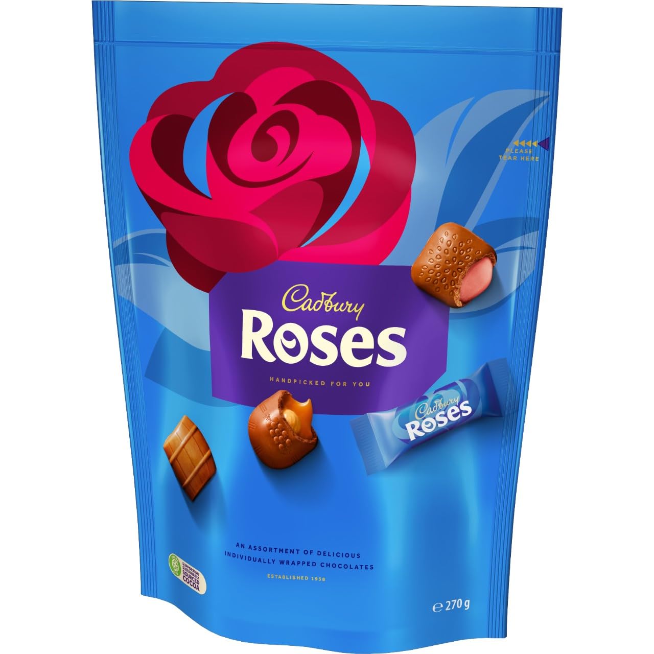 Cadbury Roses, verschiedene Miniatur-Schokoladenbeutel – 270 g 4