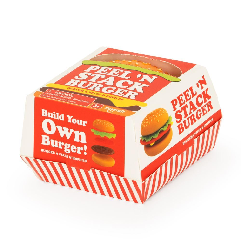 Keycraft Jumbo Peel and Play Burger Squishy Toy - Slow-Rising Foam, Sensory Relief, Ages 3+ 3