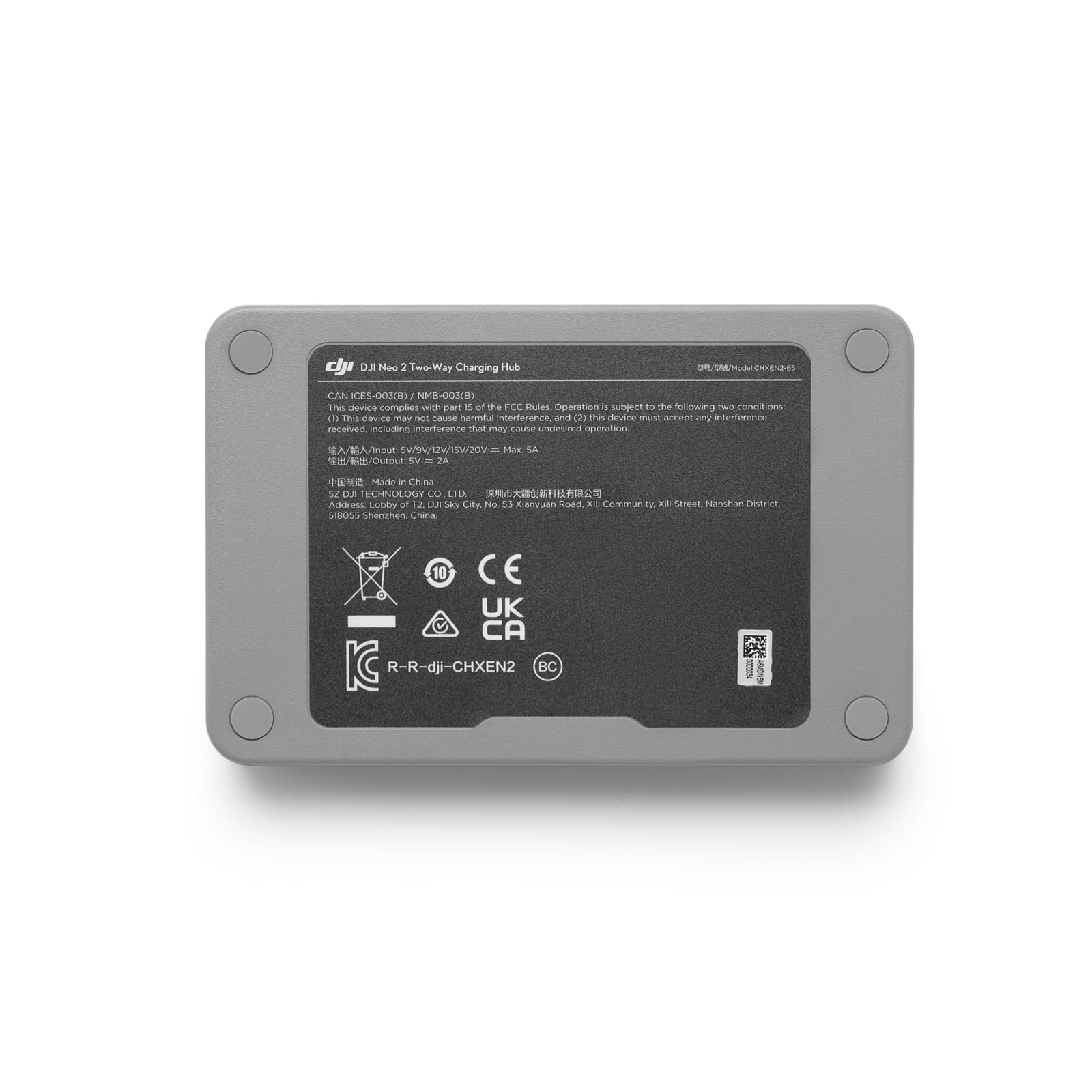 DJI Two-Way Charging Hub for Neo 2 - Charges 3 Batteries Simultaneously | Power Bank Functionality | Grey