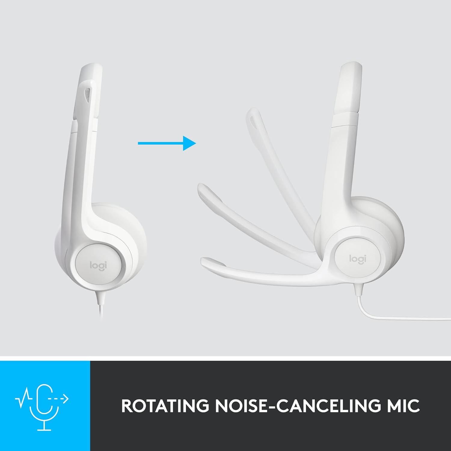 Logitech H390 Wired USB Headset with Noise-Cancelling Mic for PC, Chromebook, Laptop - Stereo Sound, In-line Controls, 1.9m Cable 6